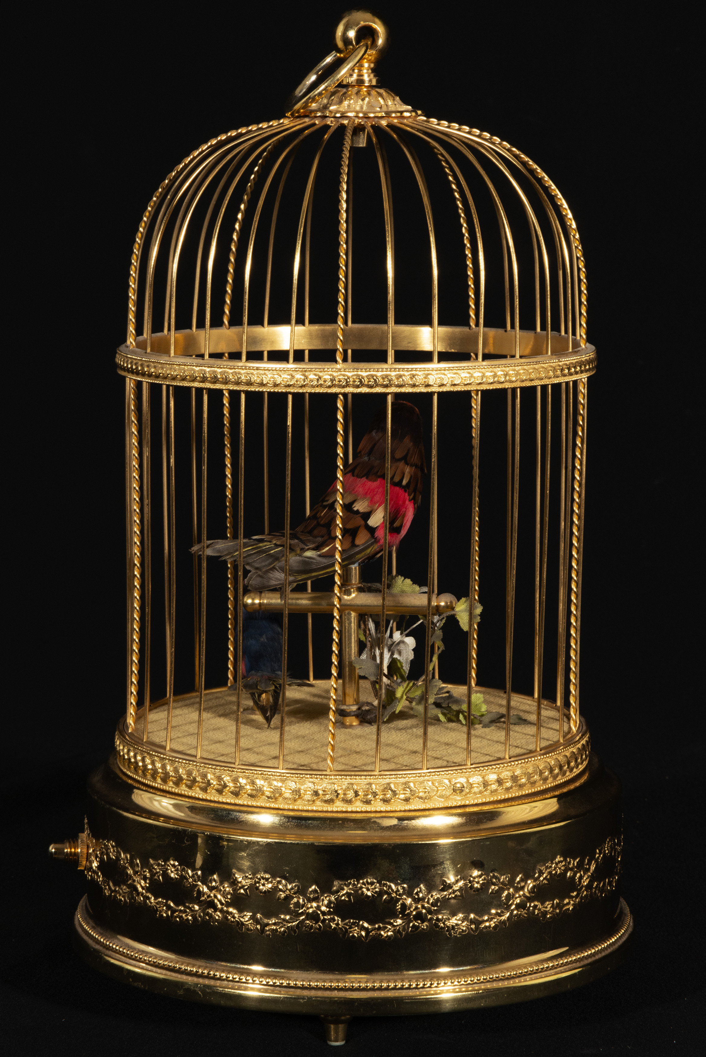 Automaton clock cage with songbird from the 20th century, Germany - Image 2 of 6