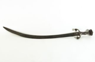 Rare Khanjar sword, 17th century Central Asia, Afghanistan, in steel
