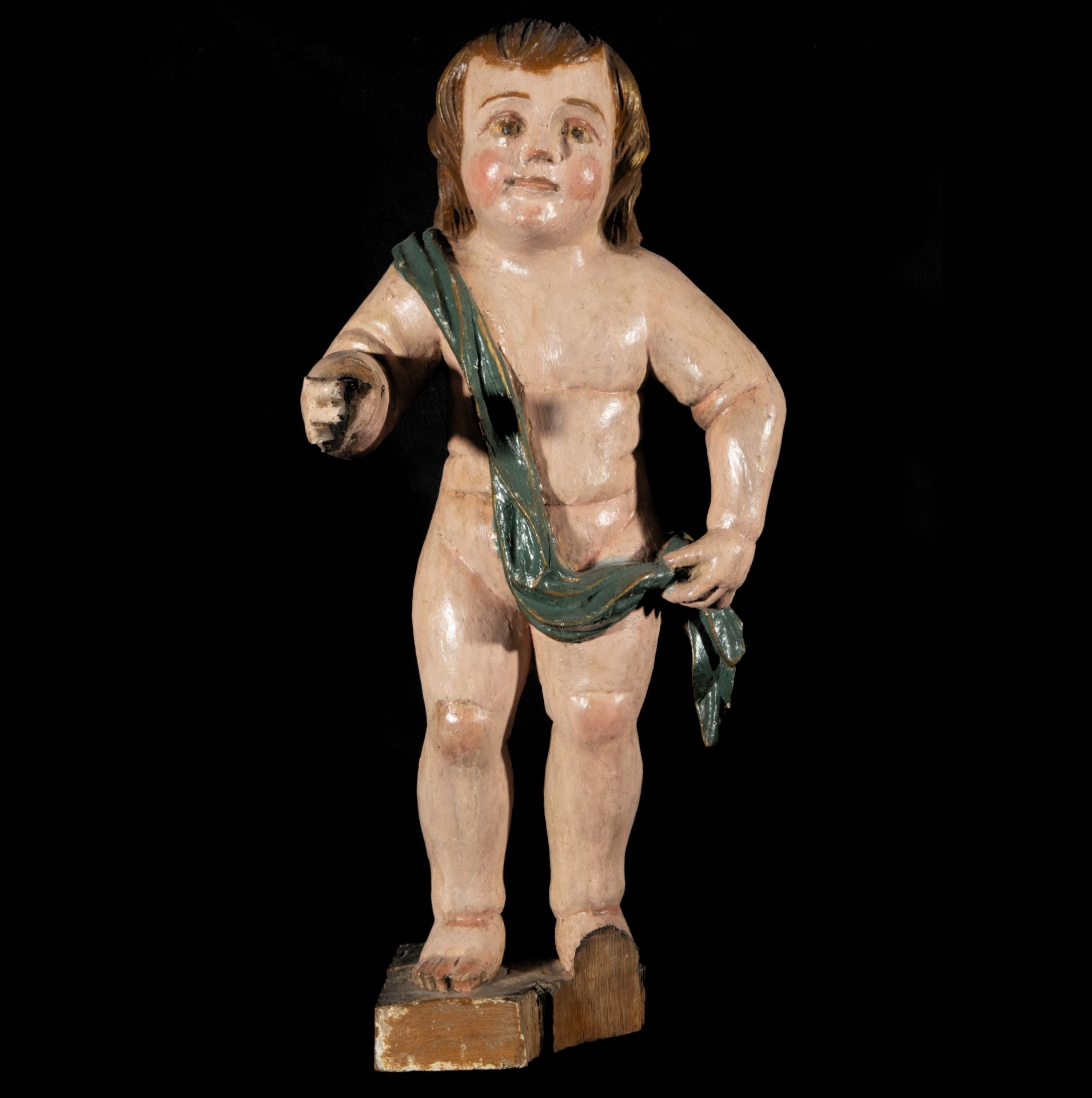 Pair of Portuguese Torcheres lamps with Angels Lamplighter Children from the 18th century - Bild 2 aus 10