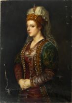 Beautiful and decorative 19th century portrait of a Lady wearing traditional Turkish robes