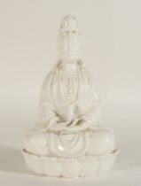 Guanyin in blanc de chine Chinese porcelain, 20th century