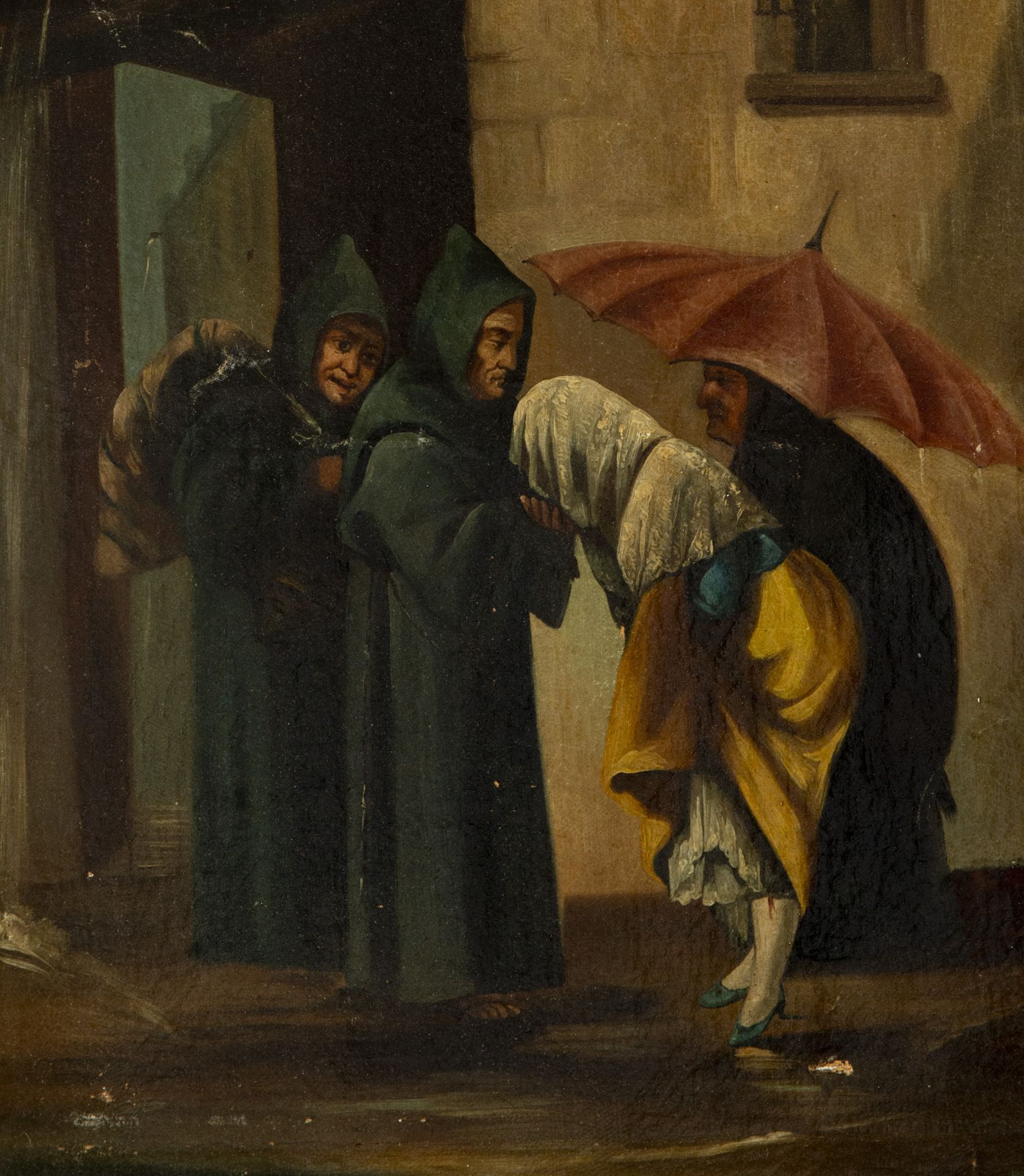 Monks with parishioners leaving the Church, 19th century - Bild 2 aus 4