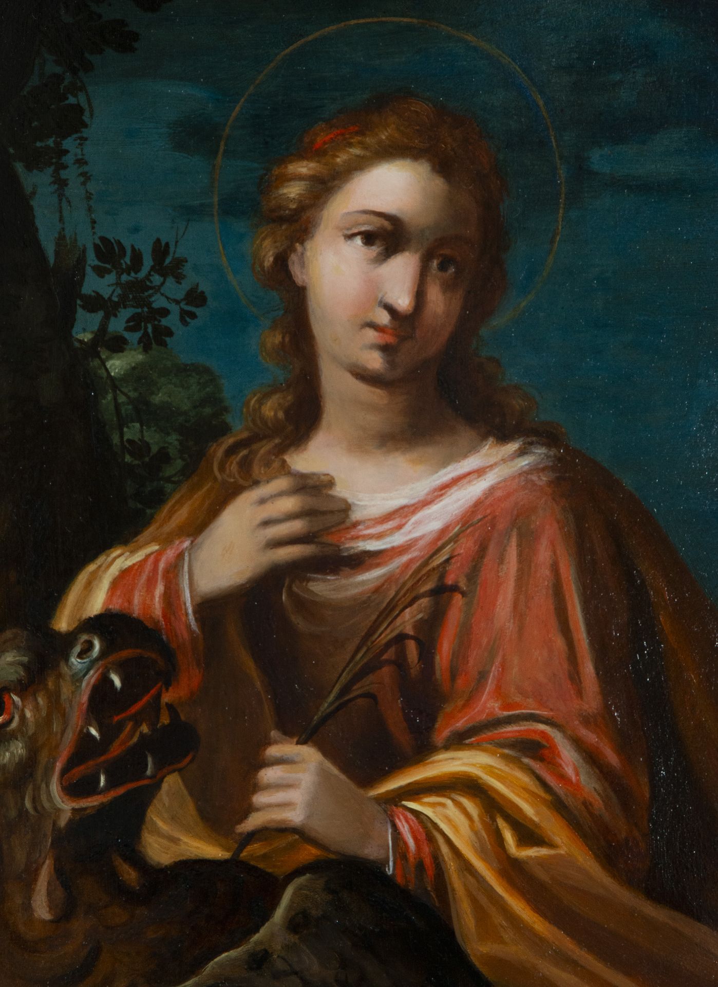 Saint Margaret of Antioch on copper. Flemish or Italian school of the 17th century - Image 2 of 4