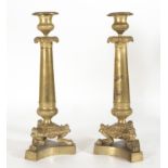 Pair of elegant Empire Napoleon I candelabras, France 19th century