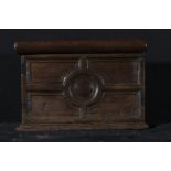 Alms box in Plateresque fruit wood from the 16th century, Valladolid or Madrid