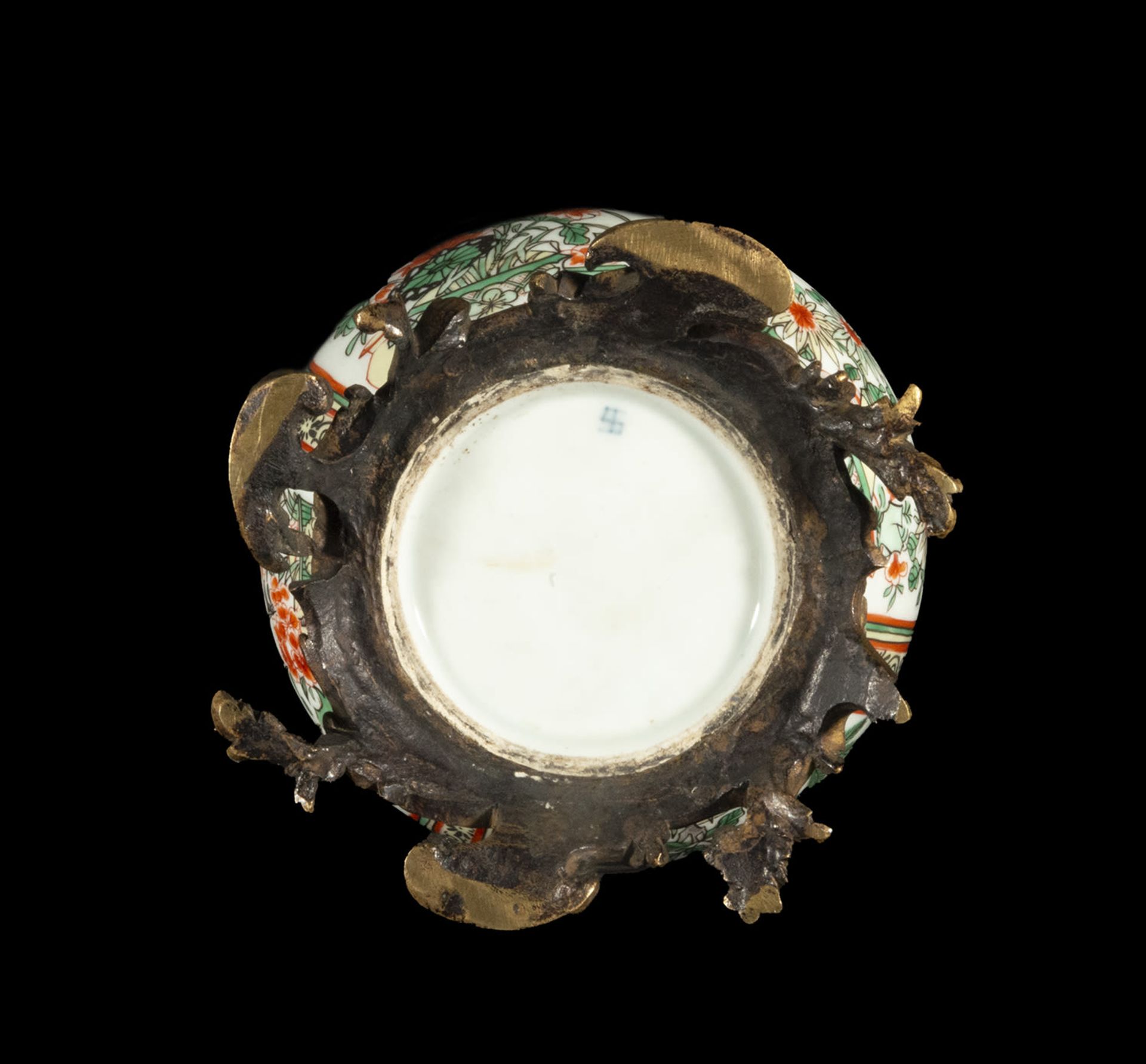 Potiche mounted in mercury-gilded bronze in Samson porcelain in the Chinese Kangxi famille verte sty - Bild 3 aus 3