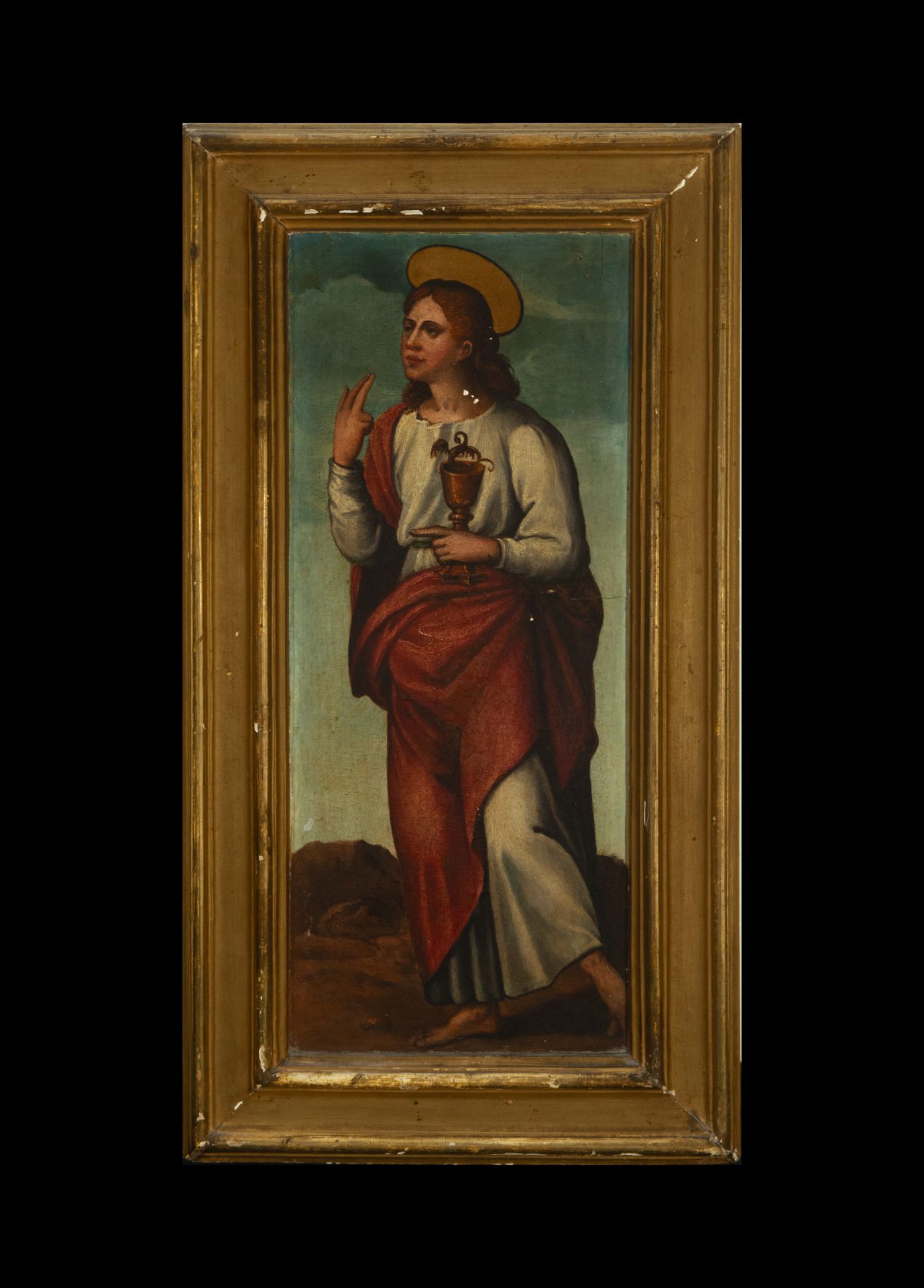 Saint John on Renaissance panel from the 16th century