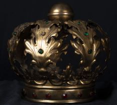 Golden brass crown for religious image of the 19th century