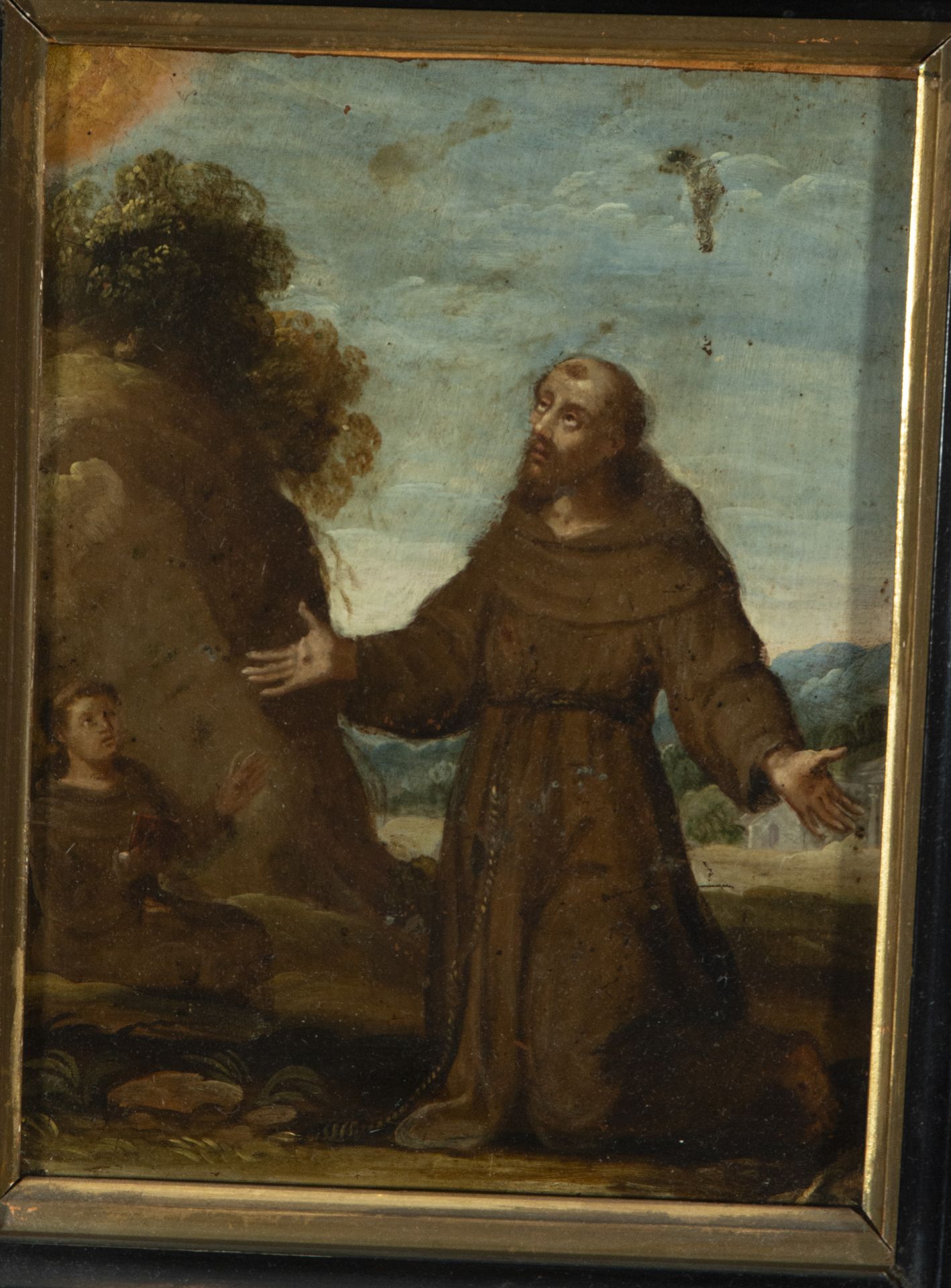 Saint Francis receiving the Stigmata, Flemish school of the 17th century - Image 3 of 4