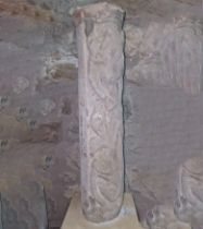 Catalan Romanesque column, 12th century Spanish