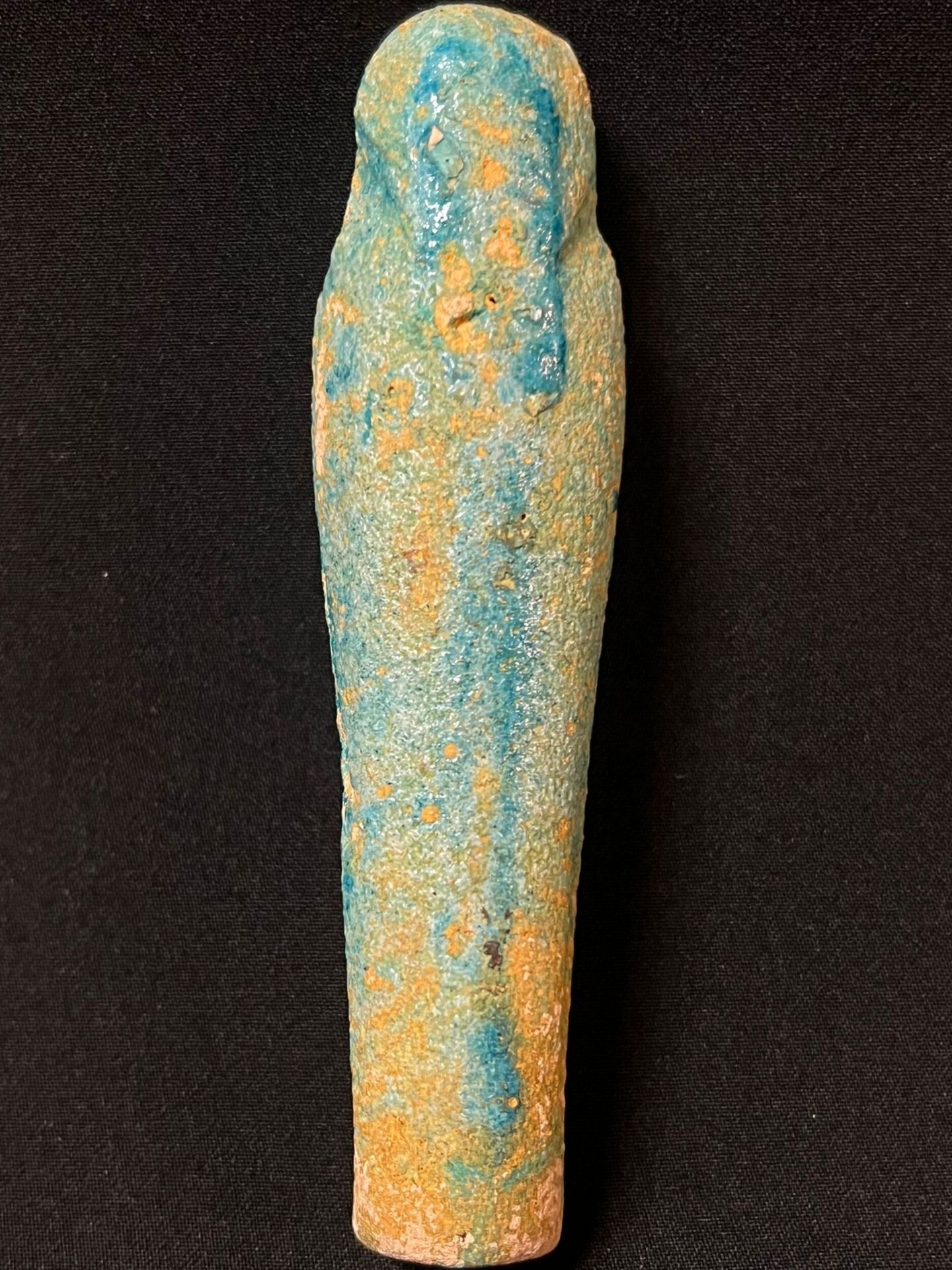 Decorative Egyptian ushabti in turquoise glazed ceramic, possibly 19th century Egypt - Image 3 of 4