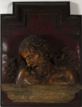 Beautiful Olot Christ in wood and stucco, 19th century