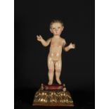 Colonial Enfant Jesus of Quito, 18th century, early 20th century pedestal