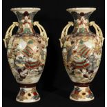 Pair of Large 19th Century Japanese Satsuma Vases