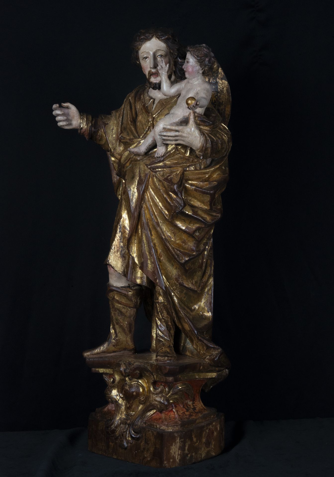 Important Great Saint Joseph with Child Portuguese Baroque from the beginning of the 18th century - Bild 5 aus 5
