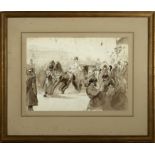 Ink on paper, Triumphal Entry of Tsar Nicholas of Russia, Russian imperial school, late 19th century
