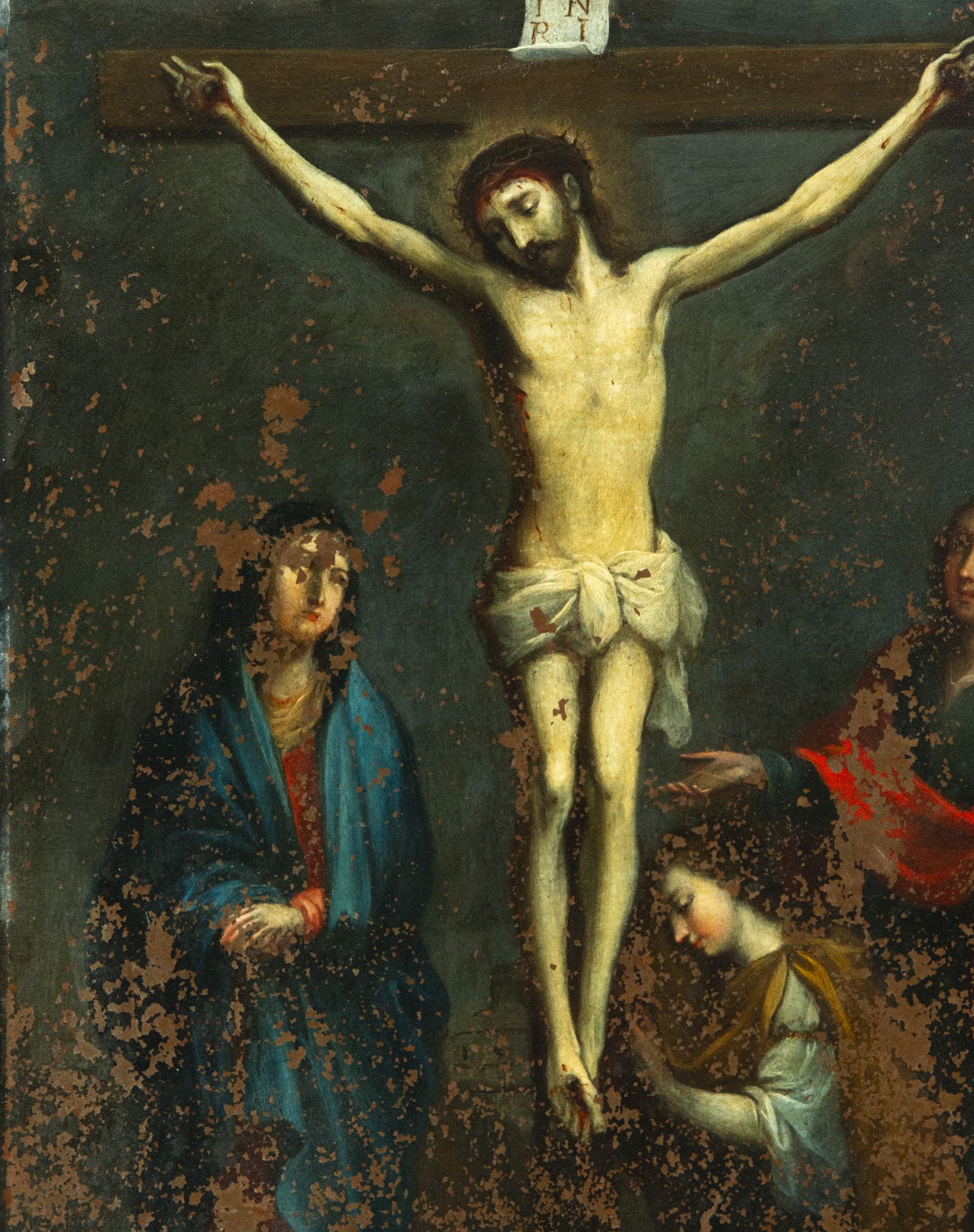 Christ on the Cross, Mexican school, 18th century colonial work - Image 2 of 3