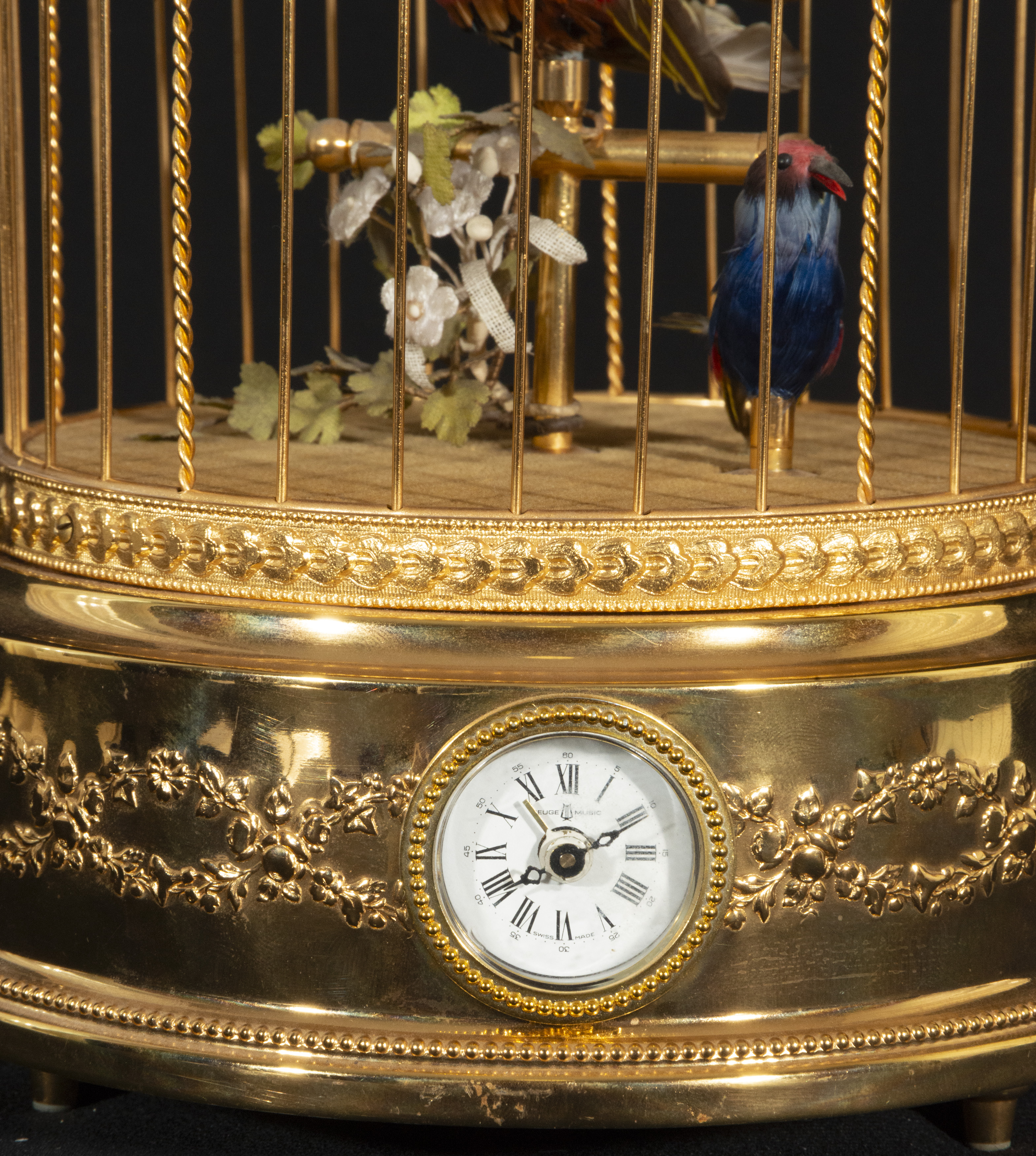 Automaton clock cage with songbird from the 20th century, Germany - Image 6 of 6