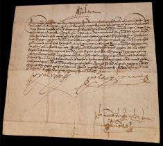 Manuscript signed by the Catholic Monarchs Isabel and Ferdinand, dated in Valladolid on December 24,