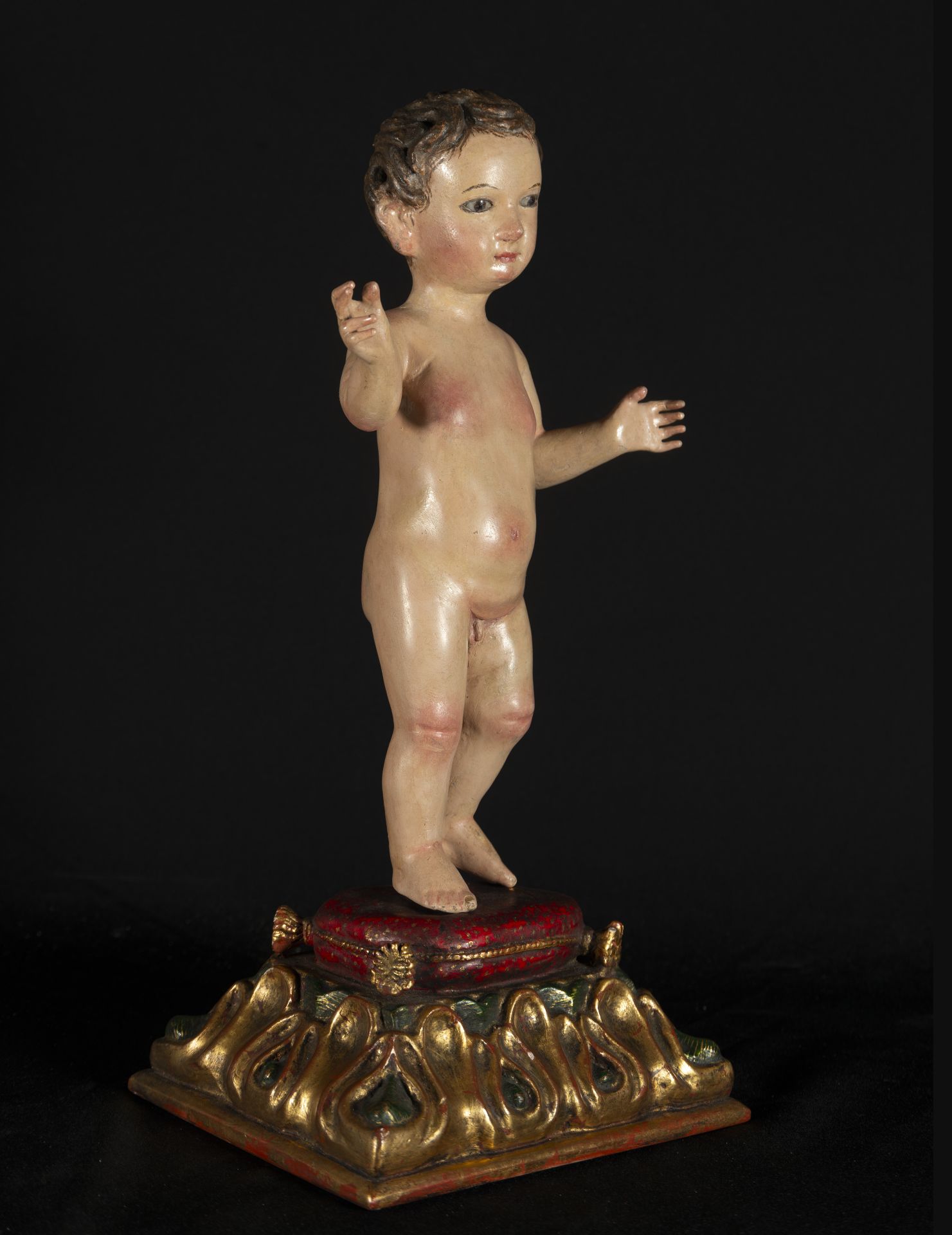 Colonial Enfant Jesus of Quito, 18th century, early 20th century pedestal - Image 3 of 4