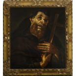 Oil on canvas of Saint Francis from the 18th century