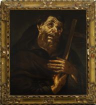 Oil on canvas of Saint Francis from the 18th century