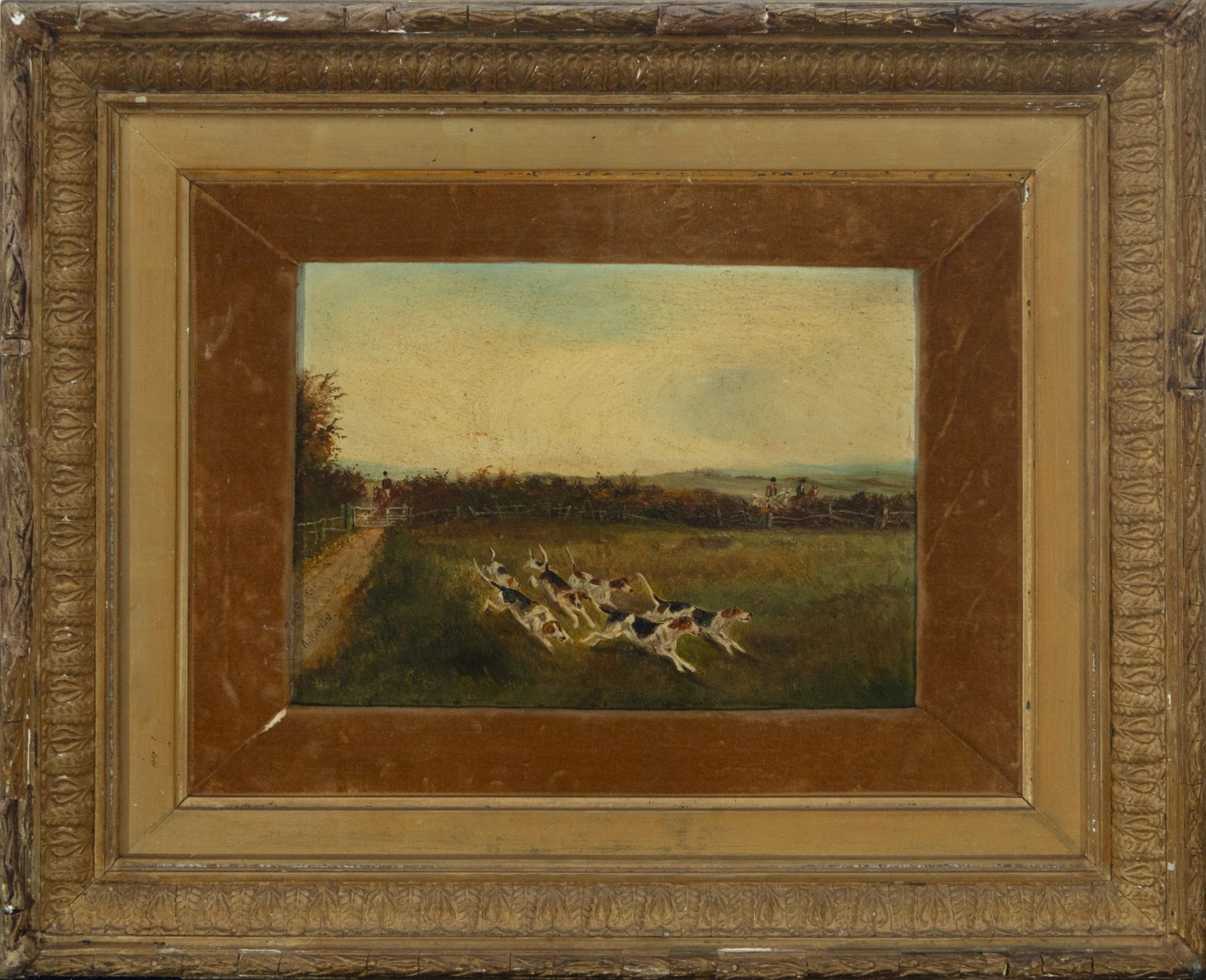 Oil on panel, signed, 20th century