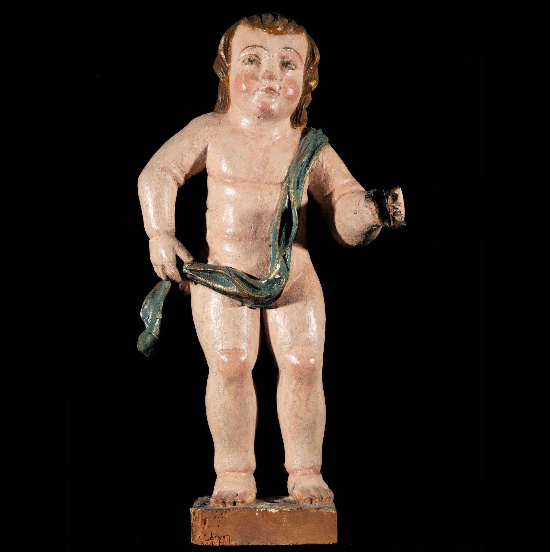 Pair of Portuguese Torcheres lamps with Angels Lamplighter Children from the 18th century - Bild 8 aus 10
