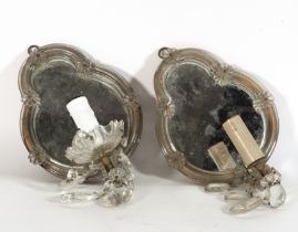 Pair of beautiful wall sconces in mirror and Murano glass, Venice, 18th century