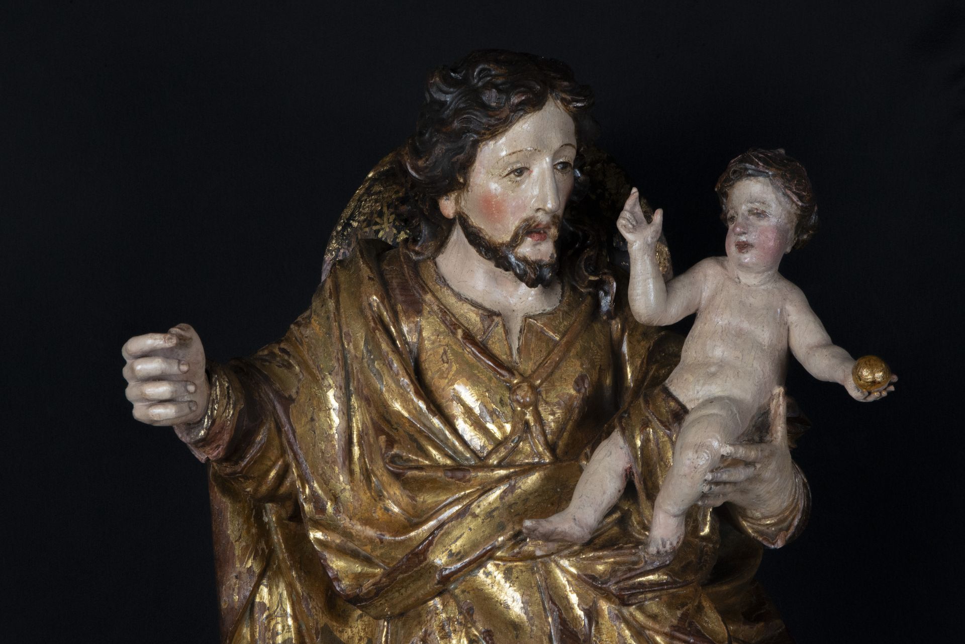 Important Great Saint Joseph with Child Portuguese Baroque from the beginning of the 18th century - Image 2 of 5