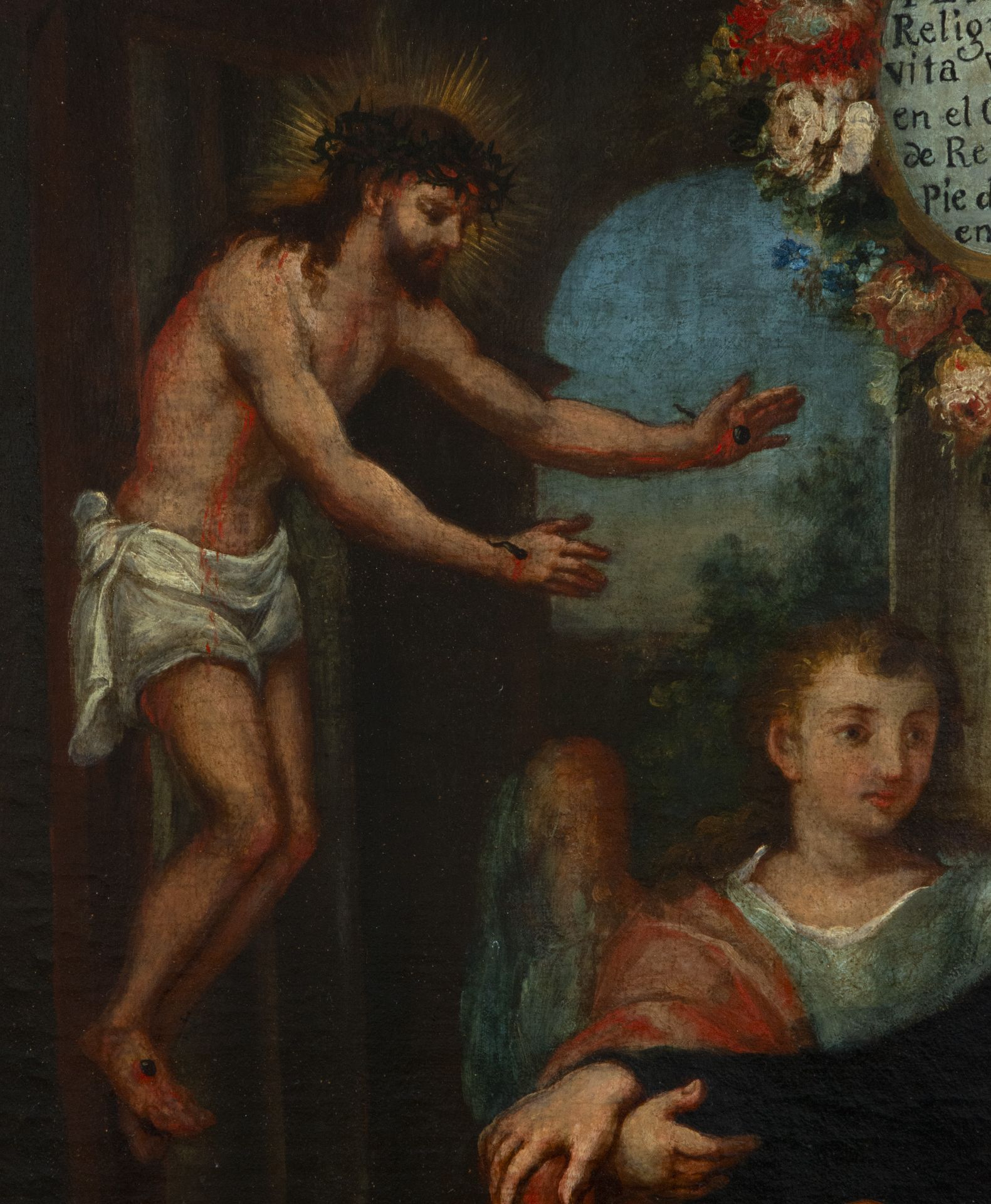 Colonial Saint Pilgrim from the 18th century on canvas - Image 3 of 4