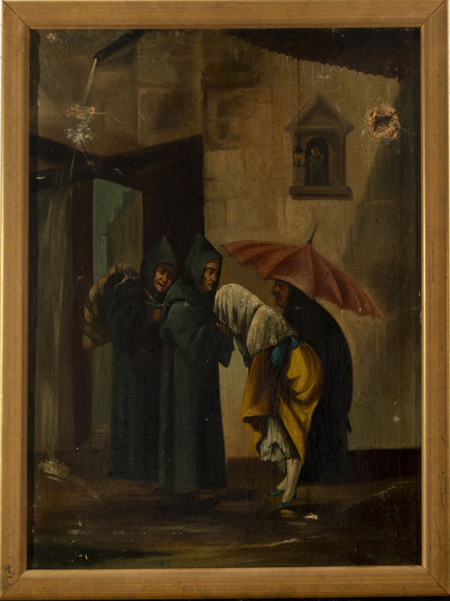 Monks with parishioners leaving the Church, 19th century