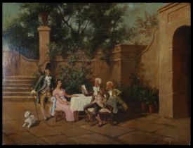 Gallant scene in the Garden, 19th century Austrian romantic school