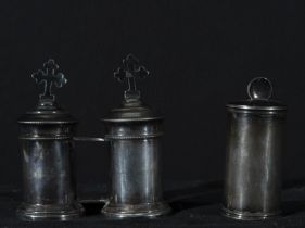 Lot of three rare recipients to apply the Holy Oils of the 17th and 19th centuries