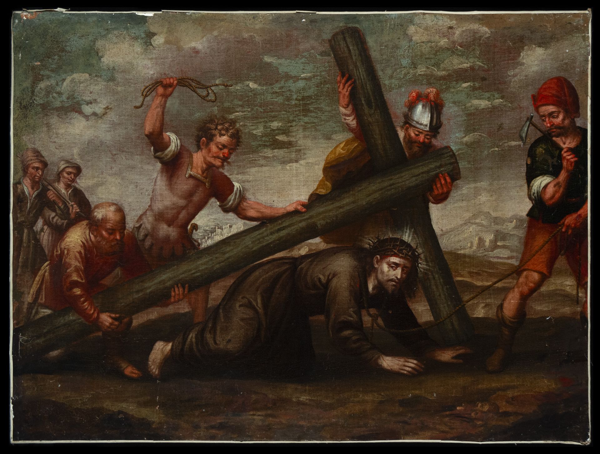 Christ with the Cross on his back, Spanish or colonial school of the 17th century - Bild 2 aus 4