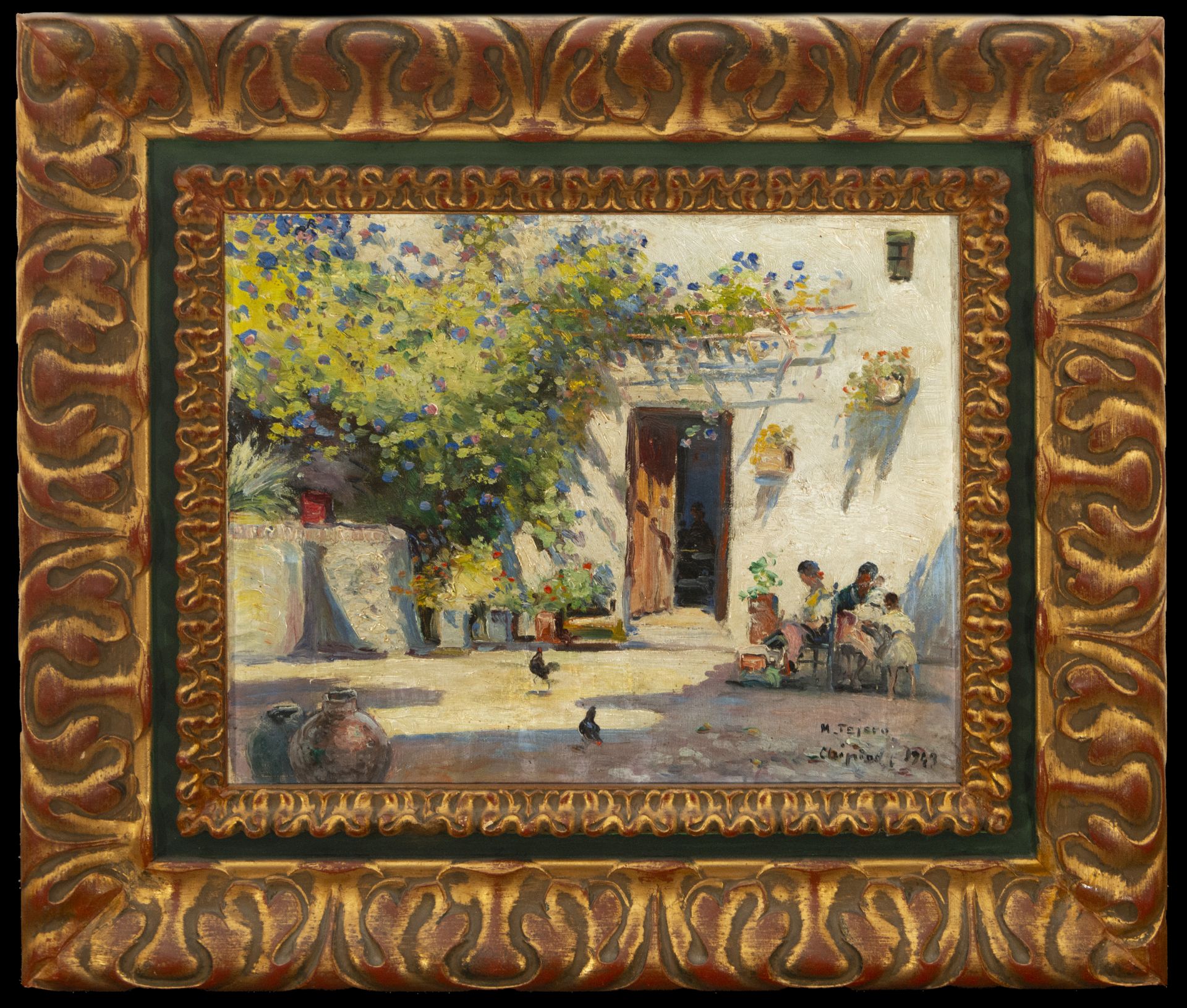Andalusian patio, signed, 20th century