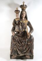 Magnificent Life Size Mexican colonial Virgin of Valvanera with Child, New Spain 18th century