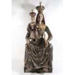 Magnificent Life Size Mexican colonial Virgin of Valvanera with Child, New Spain 18th century