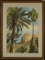 R. Ruíz Morante (signed), Landscape with palm trees, Valencian school, 20th century