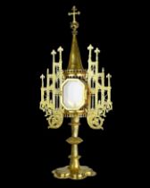 Renaissance Monstrance In Golden Copper. French Or German, 16th century