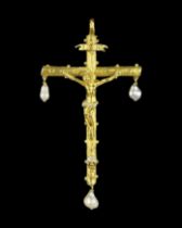 Renaissance gold & enamel Crucifixion pendant. Spanish, late 16th century.