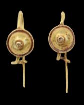 Pair of Ancient Roman gold earrings. Circa 1st - 3rd century AD.