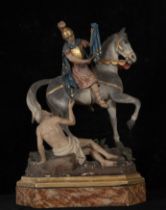 Large Neapolitan sculpture of Saint Martin on Horseback, Naples, Italy, late 18th century