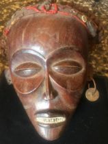 Rare or Original African Chowke Mask from Congo or Angola, early 20th century