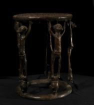 Bronze stool with five male figures like legs