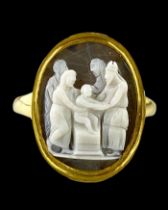 Ring with a cameo of the Presentation in the Temple. Italian, early 17th century