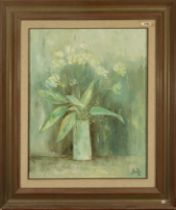 Baeza (signed) Still life of flower vase, Valencian school, 20th century