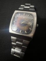 Vintage Omega Seamaster Steel Wristwatch with tropical "choco" dial from the 70s, automatic, in stee