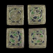 Four silver and enamel plaques of the evangelists. Armenian, 17th century.