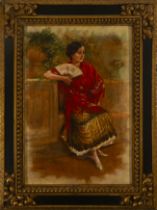 G. Puig-Roda, signed, Portrait of a lady with fan, Valencian school, dated 1914